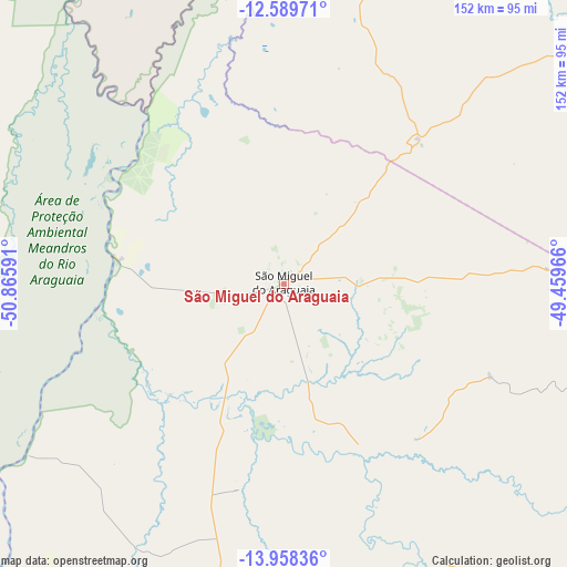 São Miguel do Araguaia on map