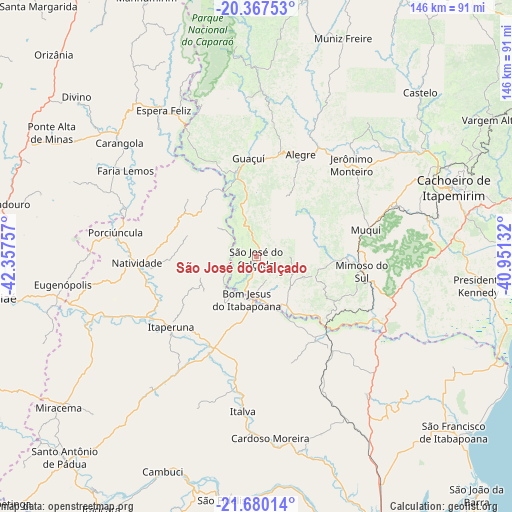 São José do Calçado on map