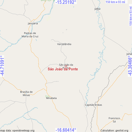 São João da Ponte on map