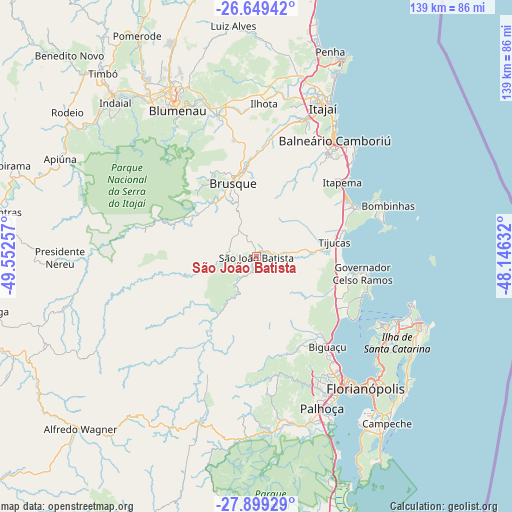 São João Batista on map