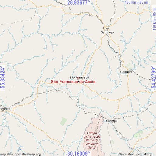 São Francisco de Assis on map