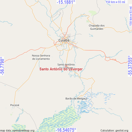 Santo Antônio do Leverger on map