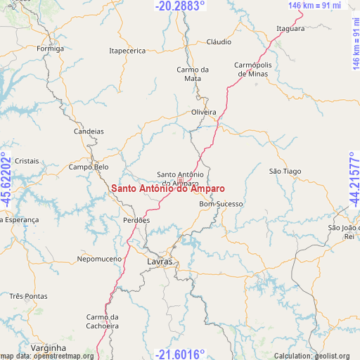 Santo Antônio do Amparo on map
