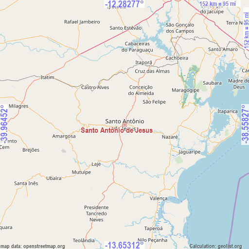 Santo Antônio de Jesus on map