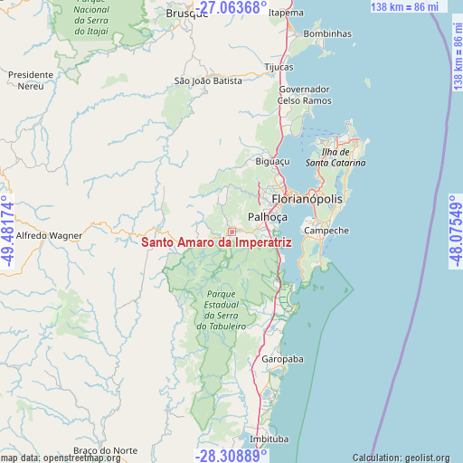 Santo Amaro da Imperatriz on map