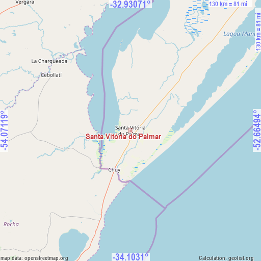 Santa Vitória do Palmar on map