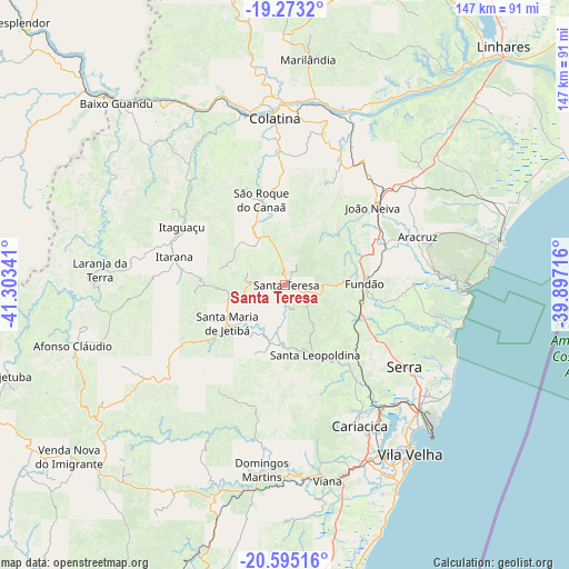Santa Teresa on map