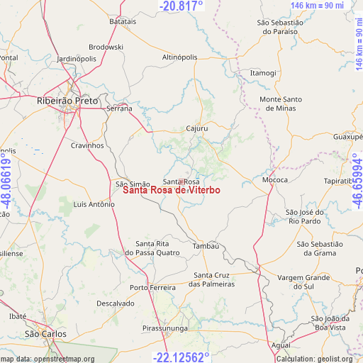 Santa Rosa de Viterbo on map