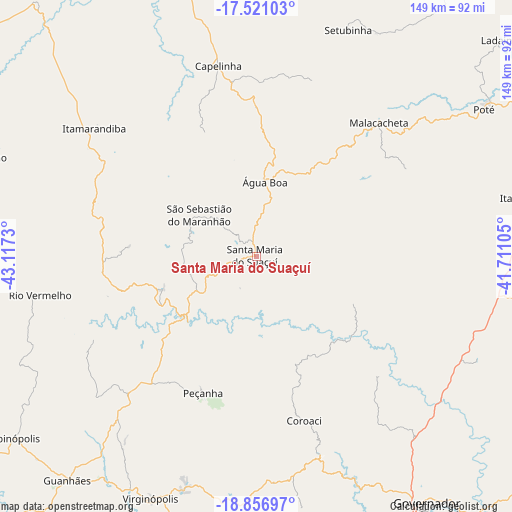 Santa Maria do Suaçuí on map