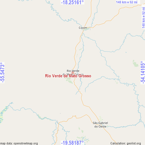 Rio Verde de Mato Grosso on map