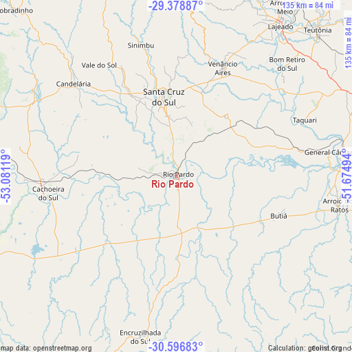 Rio Pardo on map
