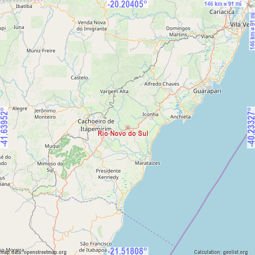 Rio Novo do Sul on map