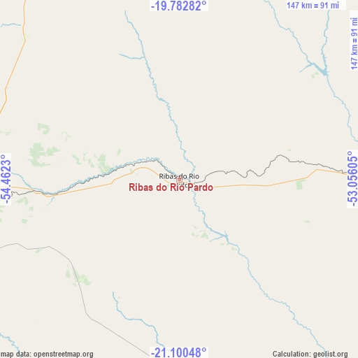 Ribas do Rio Pardo on map