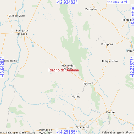 Riacho de Santana on map