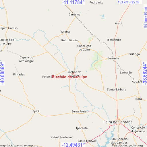Riachão do Jacuípe on map