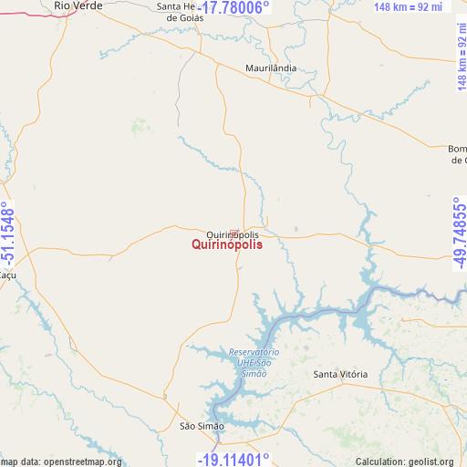 Quirinópolis on map