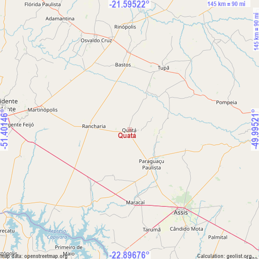 Quatá on map