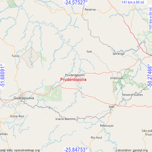 Prudentópolis on map