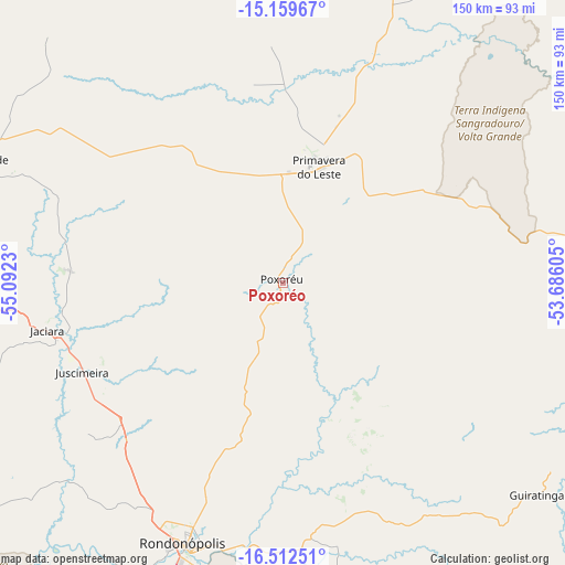 Poxoréo on map