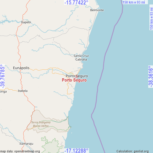 Porto Seguro on map
