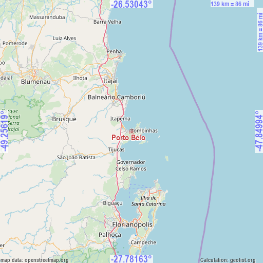 Porto Belo on map