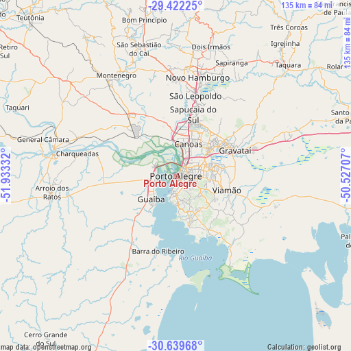 Porto Alegre on map