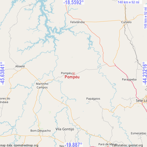 Pompéu on map