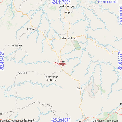 Pitanga on map