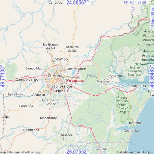 Piraquara on map