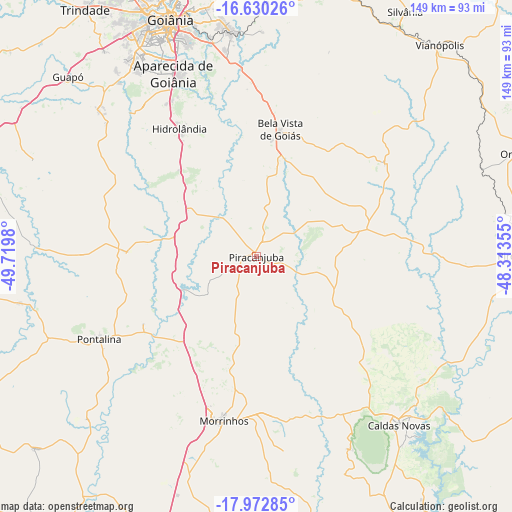 Piracanjuba on map