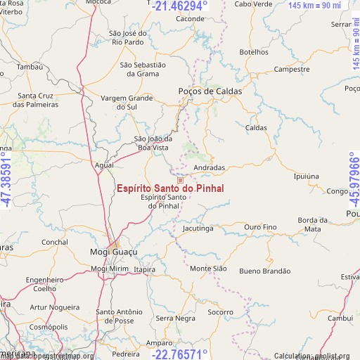 Espírito Santo do Pinhal on map