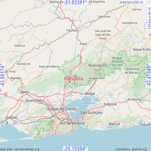 Petrópolis on map
