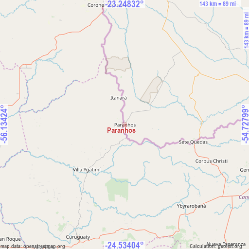 Paranhos on map