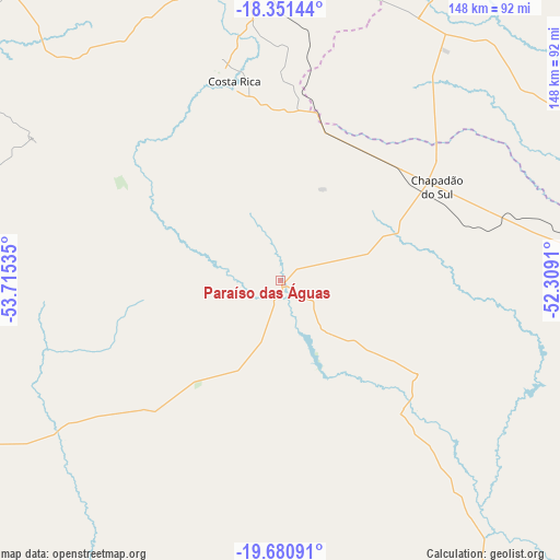 Paraíso das Águas on map