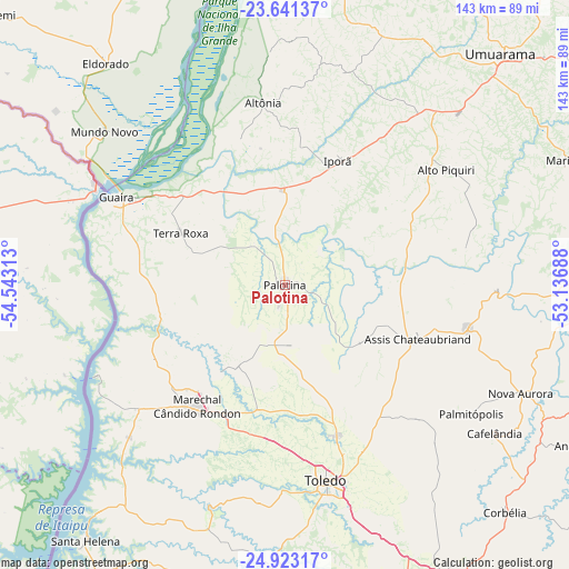 Palotina on map