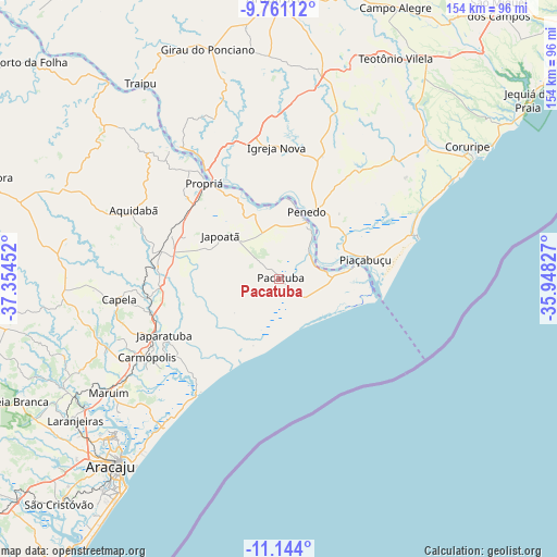 Pacatuba on map