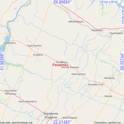 Pacaembu on map