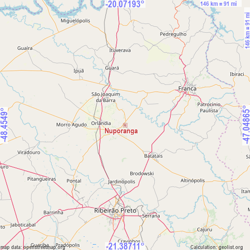 Nuporanga on map