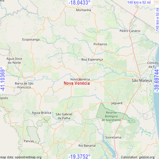 Nova Venécia on map