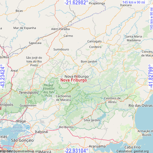 Nova Friburgo on map
