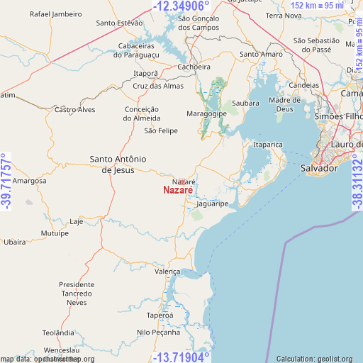 Nazaré on map