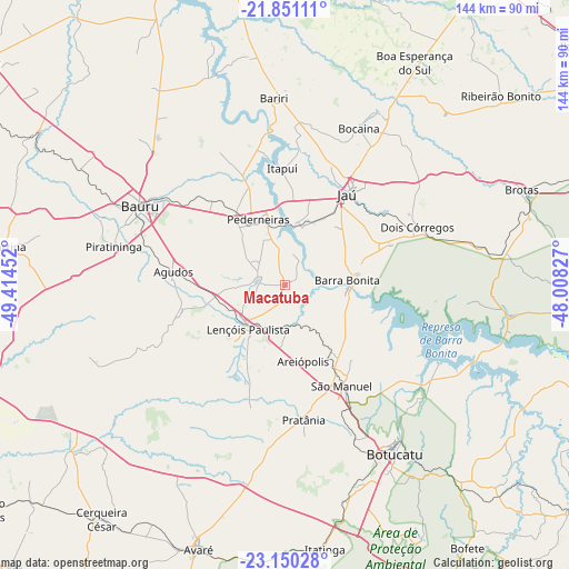 Macatuba on map