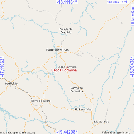 Lagoa Formosa on map