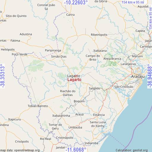 Lagarto on map