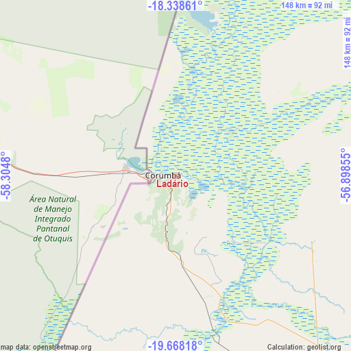 Ladário on map