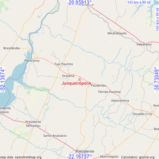 Junqueirópolis on map