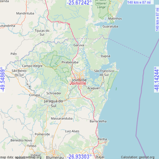 Joinville on map