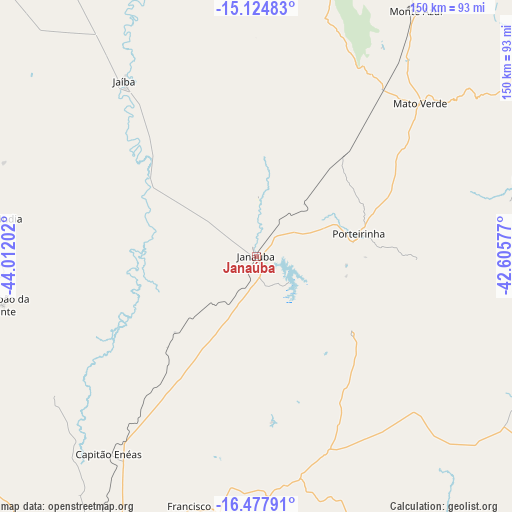 Janaúba on map