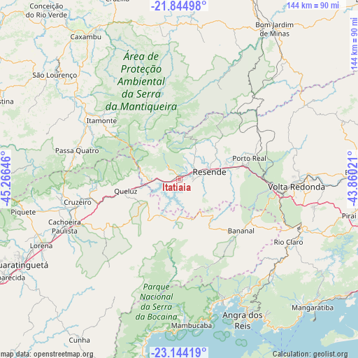 Itatiaia on map