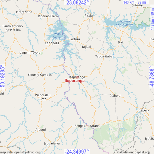 Itaporanga on map